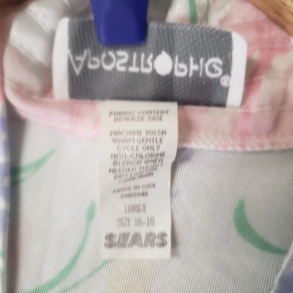 Apostrophe Womens Floral Robe Kimono Size Large Vintage Sears Romantic 90s Sleep